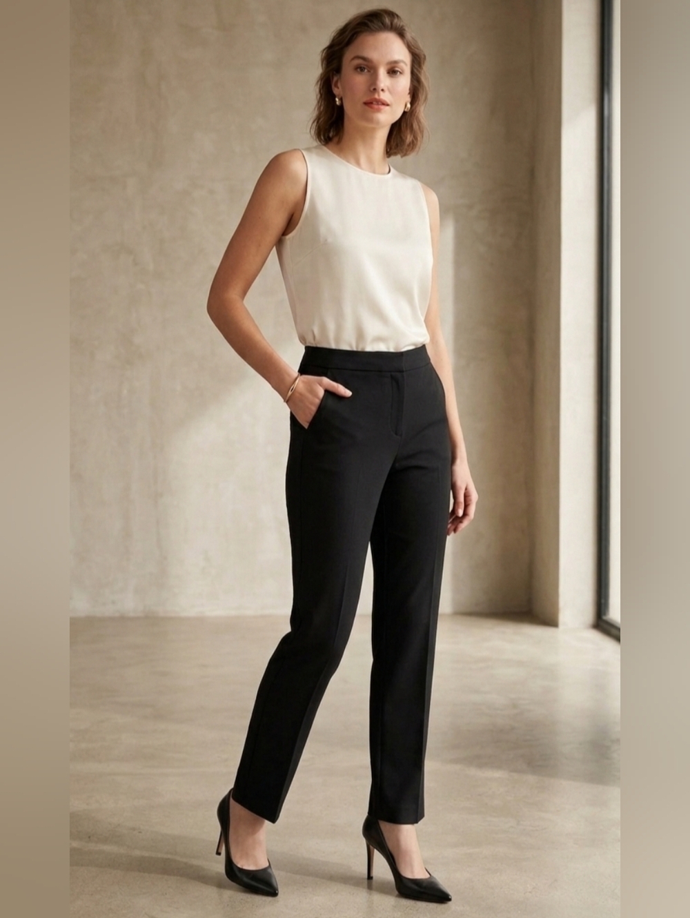 RW&CO Signature Fit Straight Leg Black Dress Pants